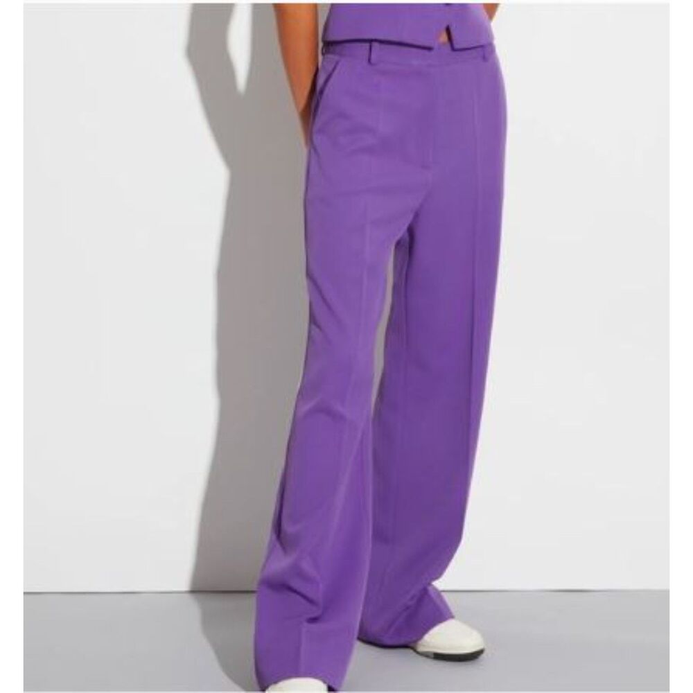Saint Art Lucy Mid Rise Relaxed Lucy Trouser Pants Royal Purple XS NWT 298